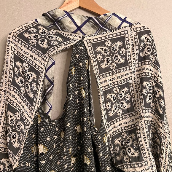 FREE PEOPLE American Pie Kimono One Size. Boho Americana Little Bird Mixed Print - Picture 4 of 6